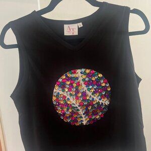 BRAND NEW Jewel Baseball Tank Top; Sequins; Rhinestone; Sparkles